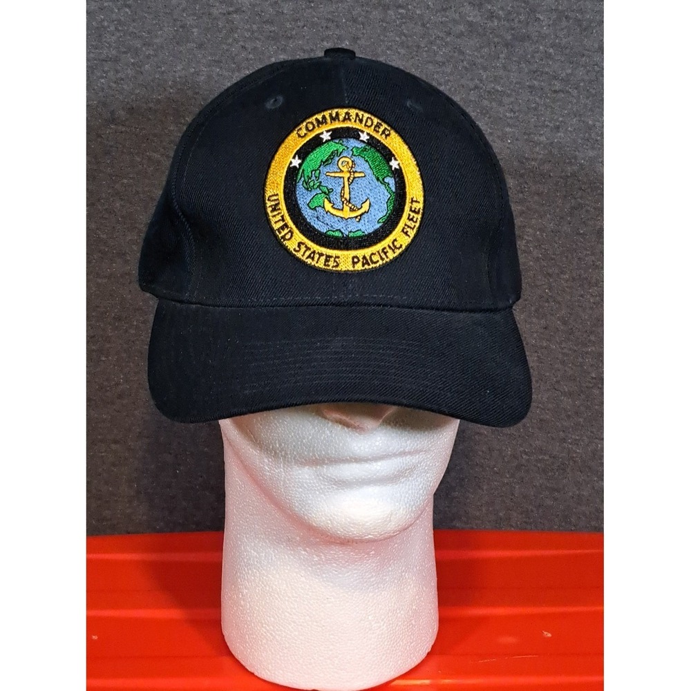 The Corps US Navy Commander Pacific Fleet Hat Made in USA Navy Blue Ball Cap